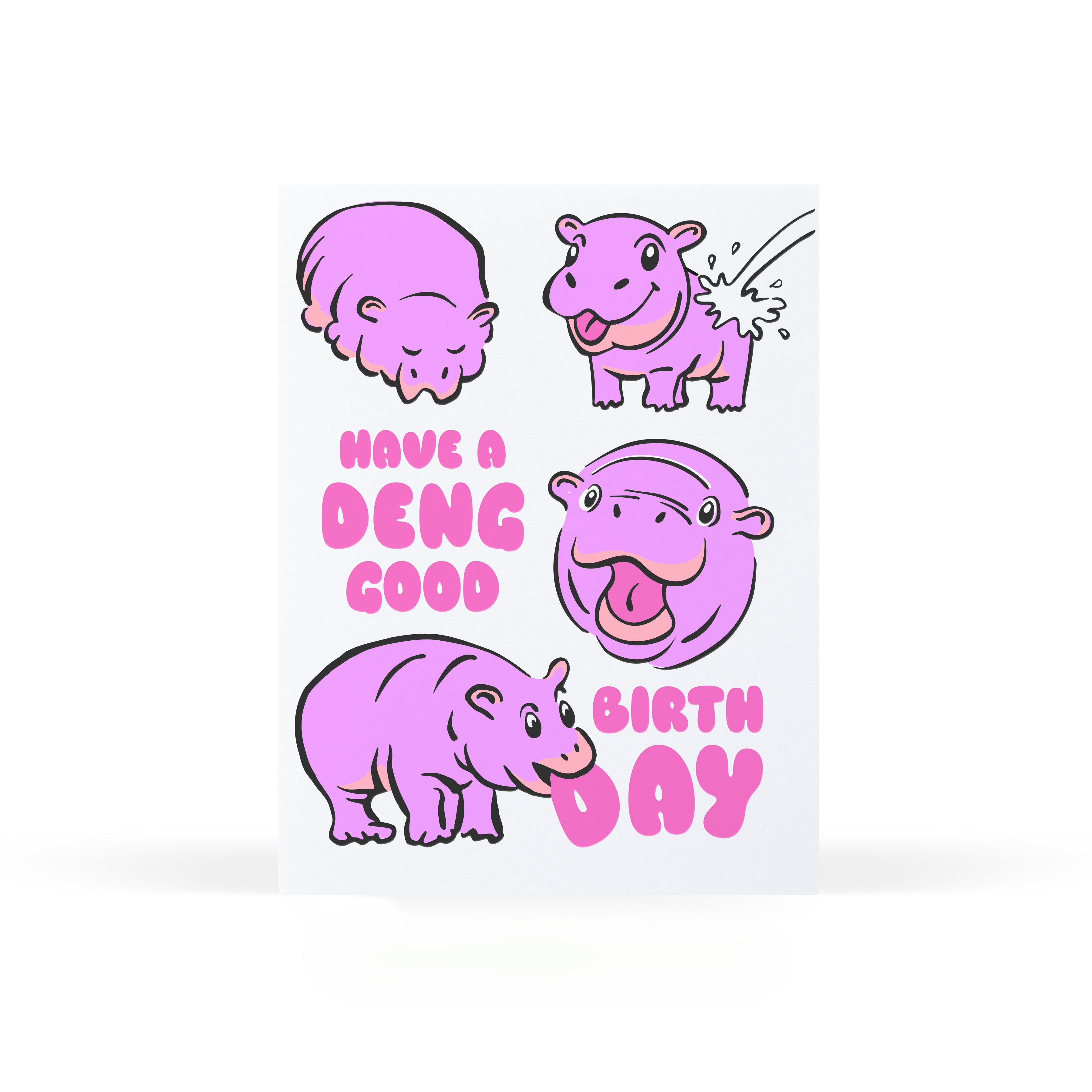 Moo Deng Birthday Card – Sweet Bippy Press
