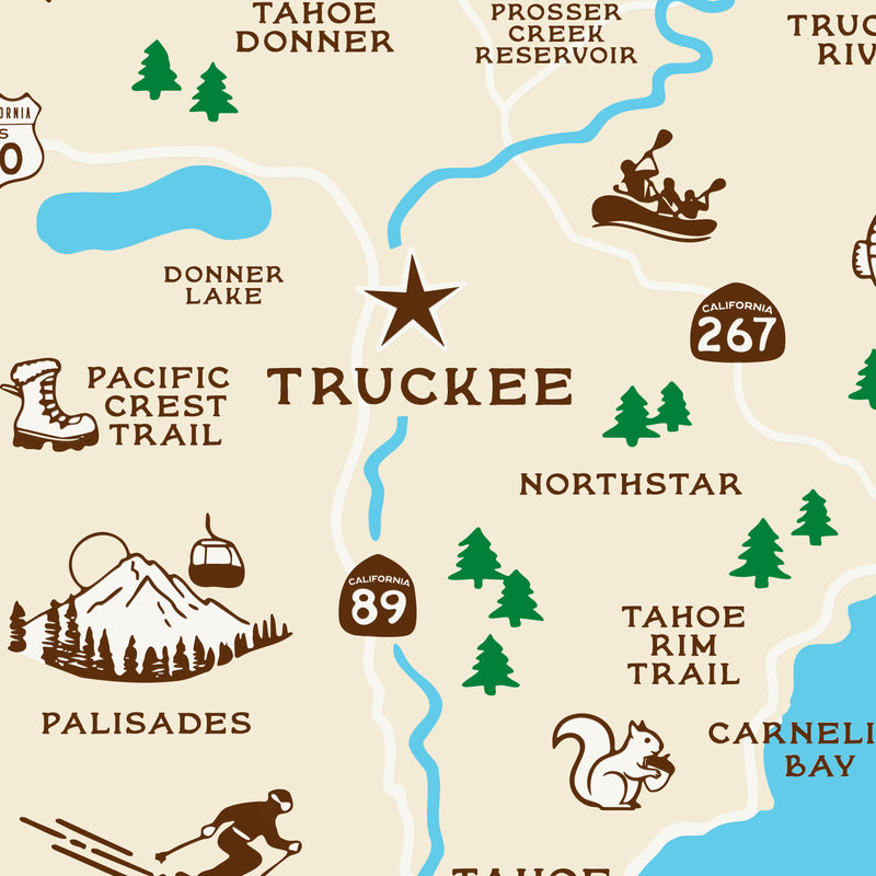 Truckee Map Greeting Card