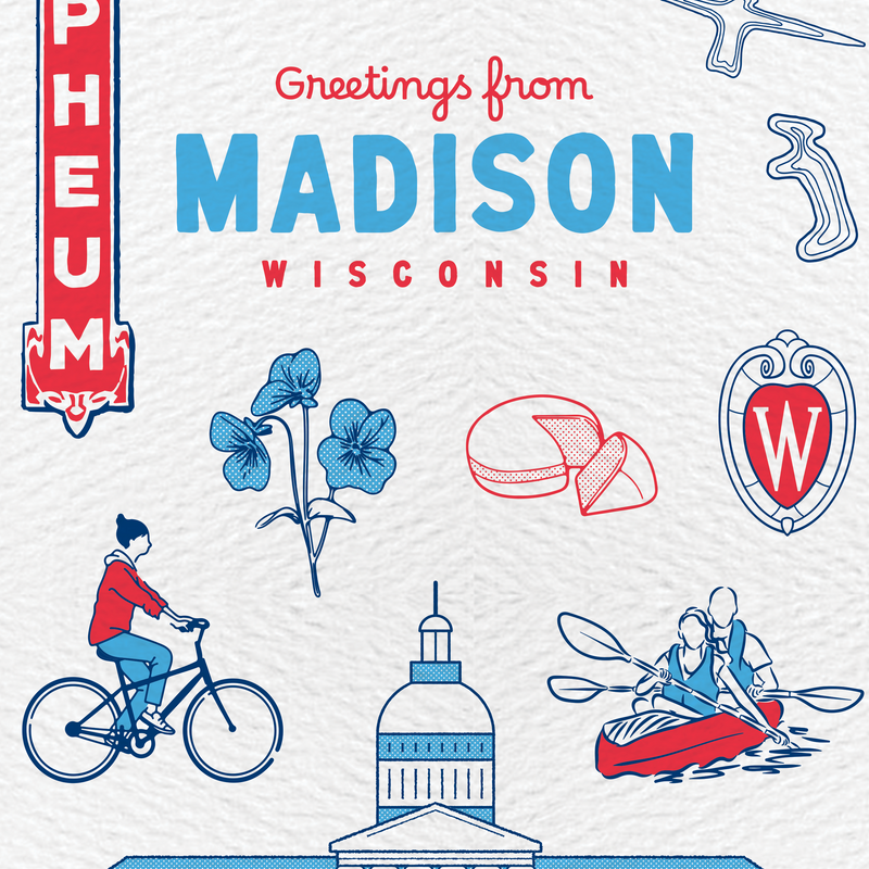 Greetings from Madison Postcard