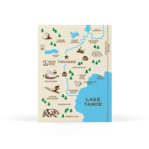 Truckee Map Greeting Card